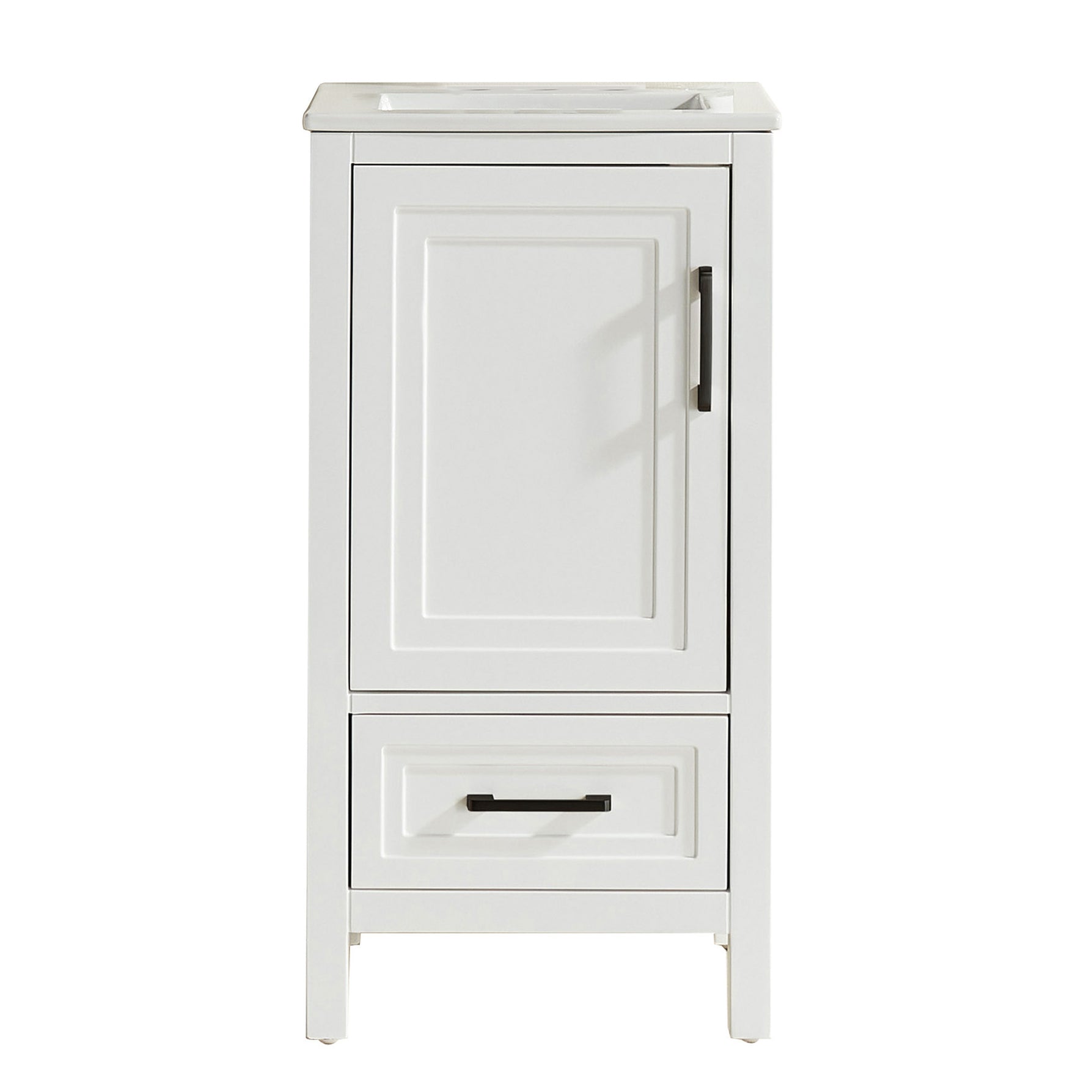 Waverley Hill  18 in. Undermount Single Sink Freestanding Light Gray/ Pale White Bath Vanity with White Refined Carrara Artificial Marble Surface