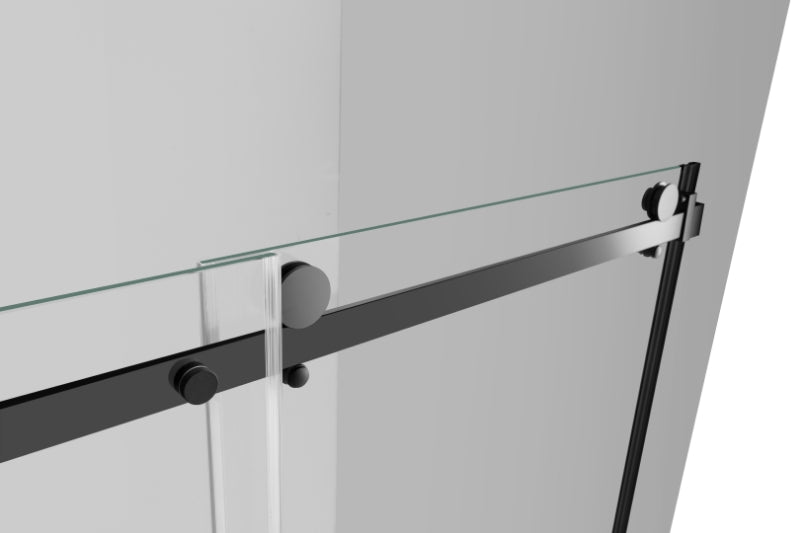 Elo 60 in. W x 78 in. H Frameless Sliding Shower Door in Stainless Steel in 5/16 in. (8 mm) Clear Glass