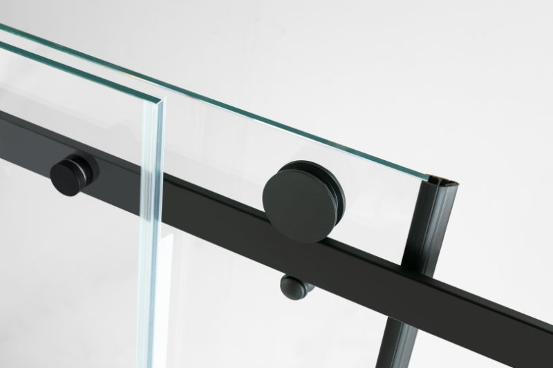 Elo 60 in. W x 78 in. H Frameless Sliding Shower Door in Stainless Steel in 5/16 in. (8 mm) Clear Glass