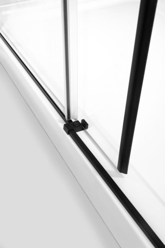 Elo 60 in. W x 78 in. H Frameless Sliding Shower Door in Stainless Steel in 5/16 in. (8 mm) Clear Glass