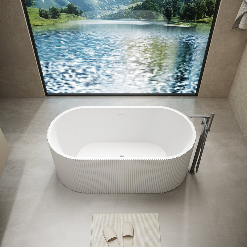 Alpha 67" x 32" Freestanding Soaking Acrylic Bathtub