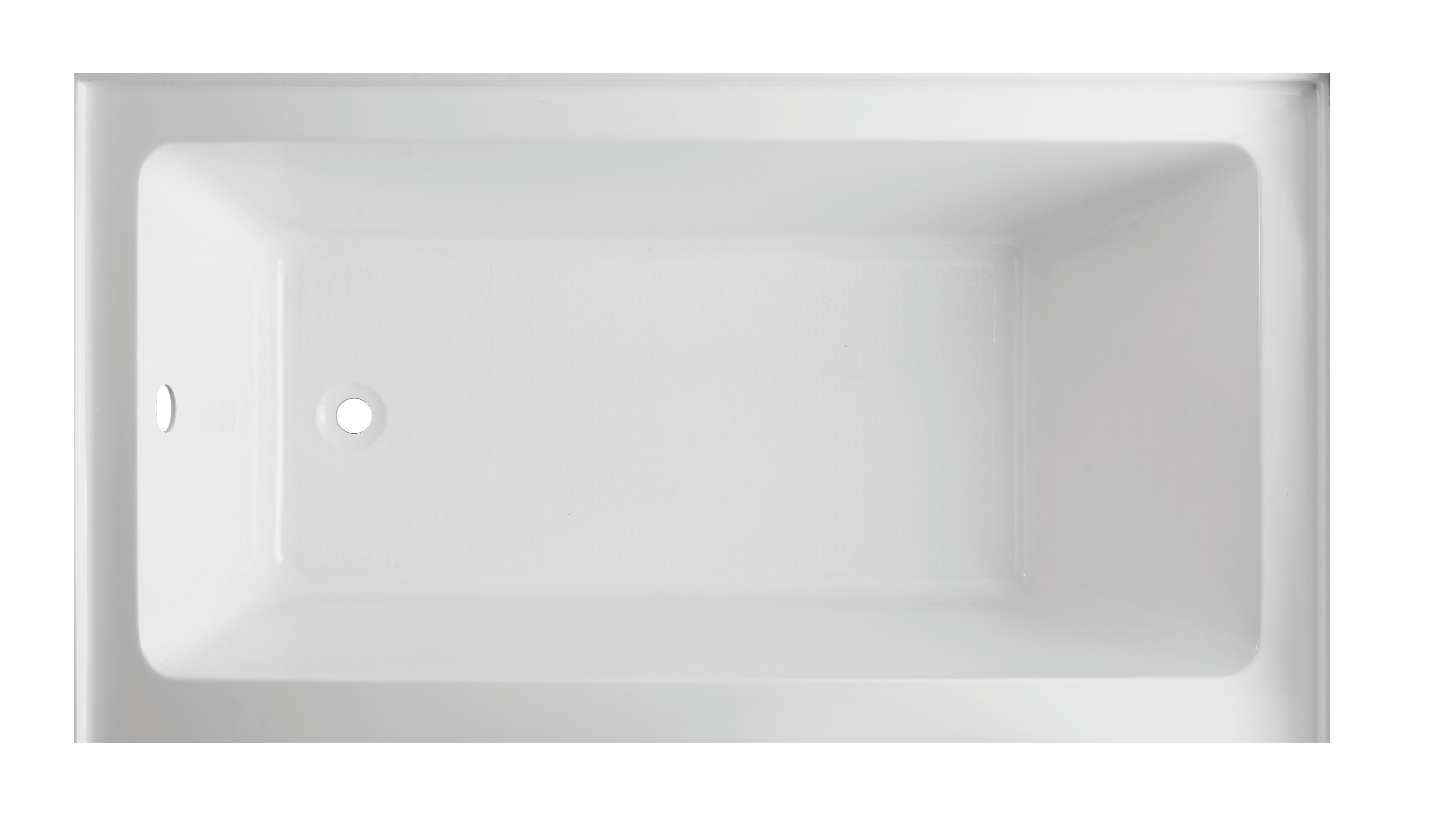 Aqua 60 in.  x 30 in. Acrylic Alcove Rectangular Deep Soaking Apron Front Soaking Bathtub with Left/Right Drain
