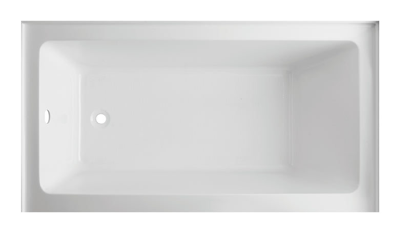 Aqua 60 in.  x 30 in. Acrylic Alcove Rectangular Deep Soaking Apron Front Soaking Bathtub with Left/Right Drain