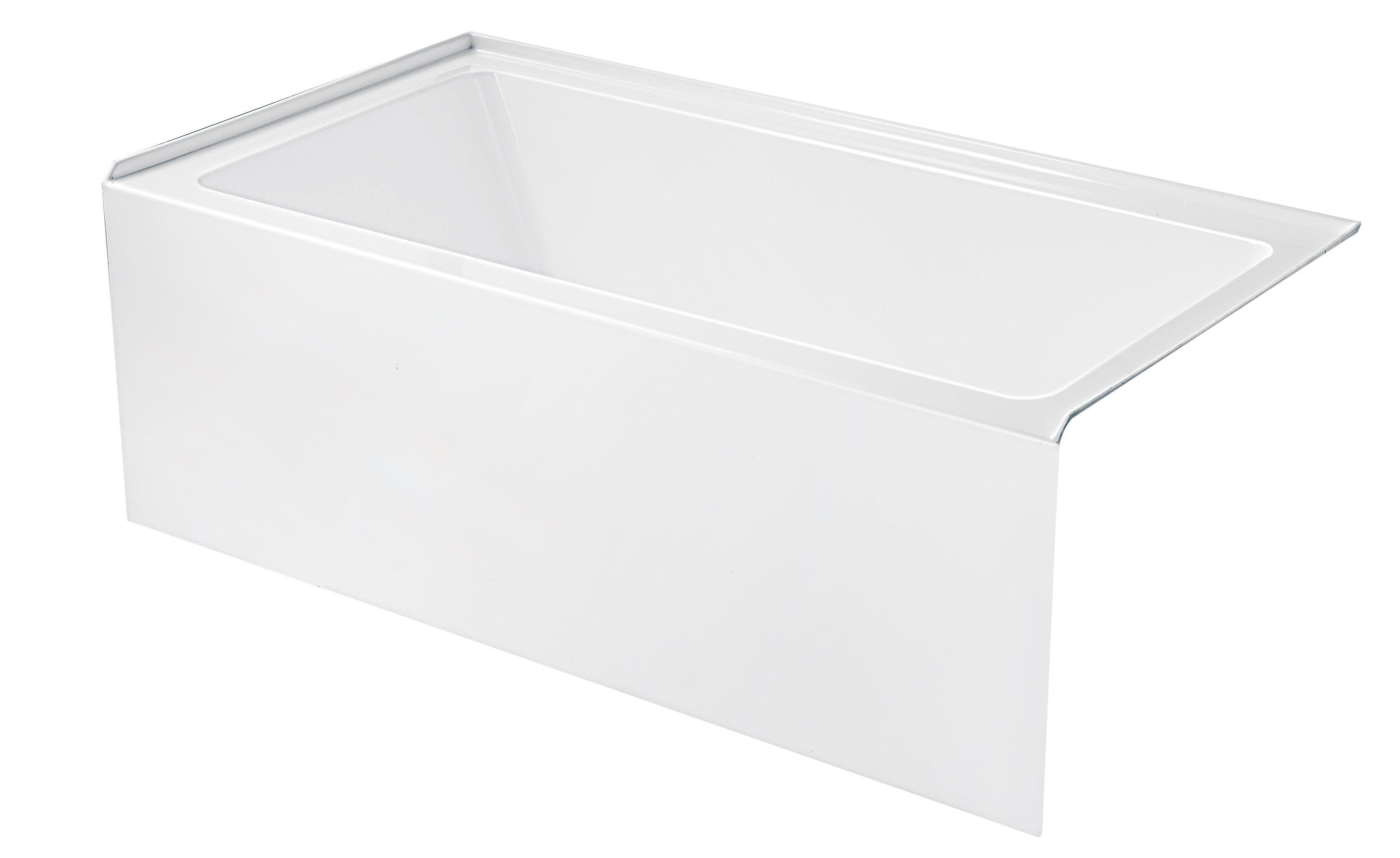 Aqua 60 in.  x 30 in. Acrylic Alcove Rectangular Deep Soaking Apron Front Soaking Bathtub with Left/Right Drain
