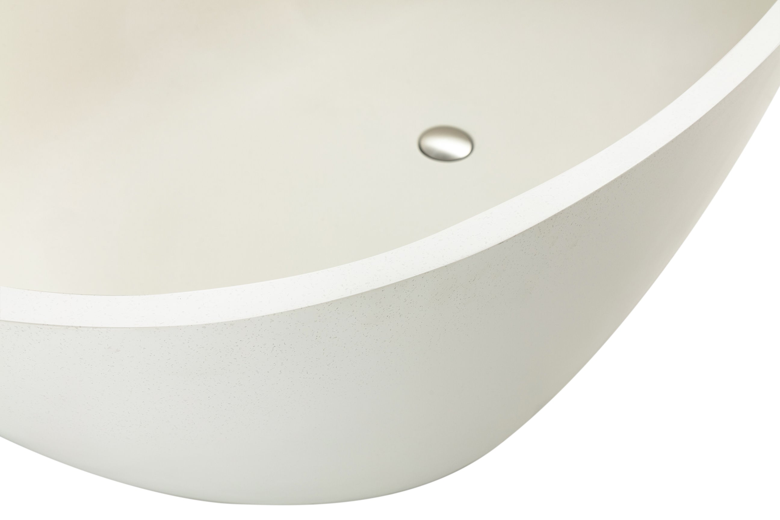 Auroba 67 in. x 33 in. Solid Surface Resin Stone Flatbottom Oval Freestanding Bathtub in Matte White
