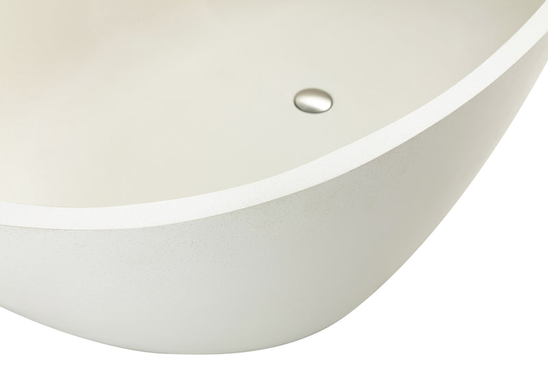 Auroba 67" x 33" Freestanding Soaking Solid Surface Bathtub