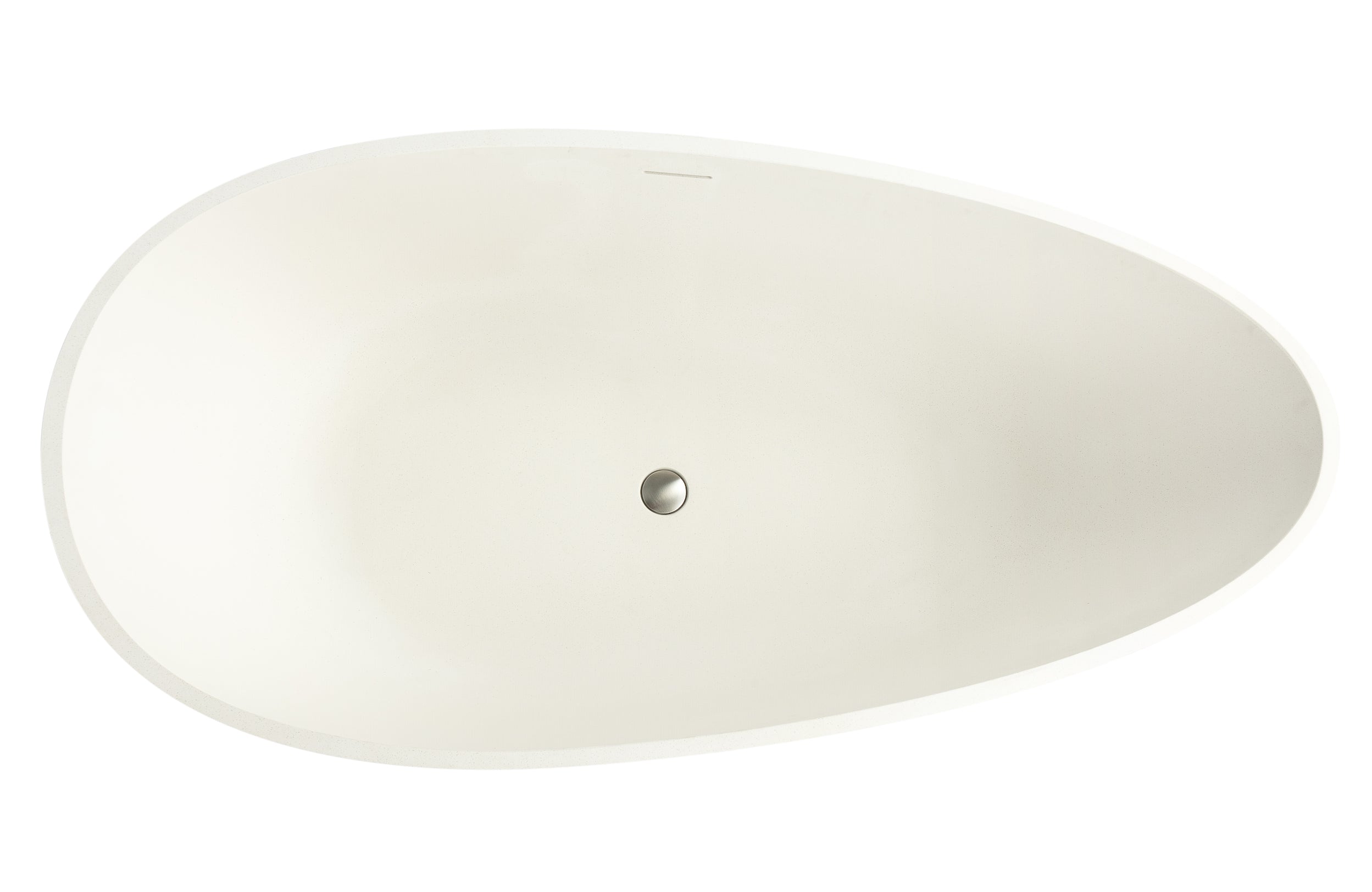 Auroba 67 in. x 33 in. Solid Surface Resin Stone Flatbottom Oval Freestanding Bathtub in Matte White