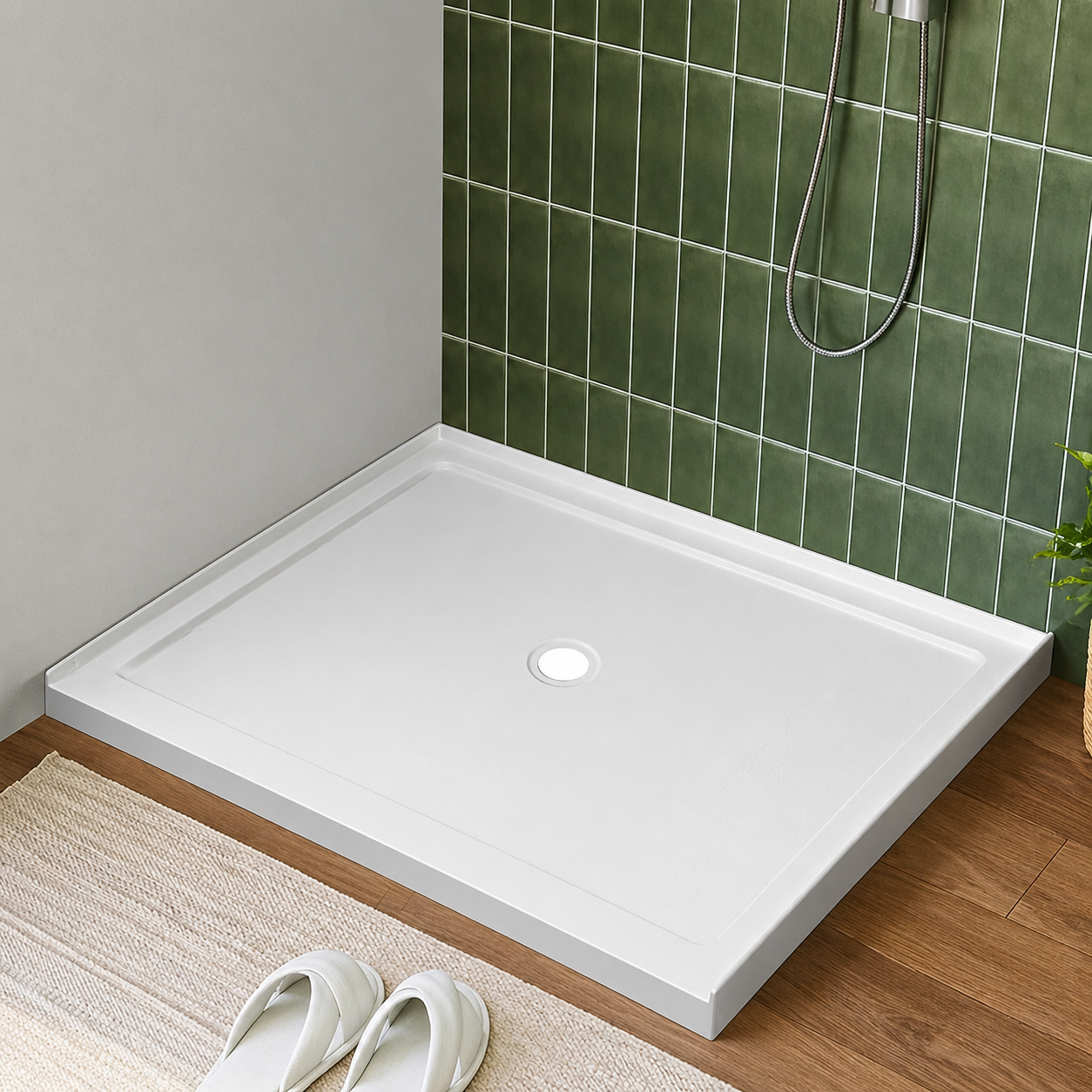 48/60 in. L x 32/36in. W Single Threshold Alcove Shower Pan Base with Left/Right/Center Drain, Anti Slippery