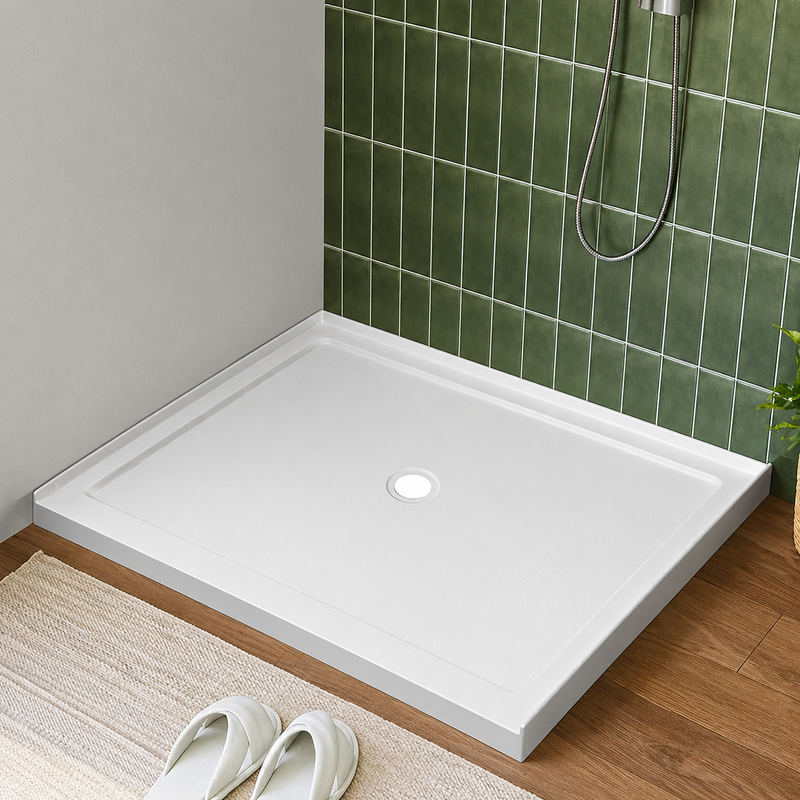 48/60 in. L x 32/36in. W Single Threshold Alcove Shower Pan Base with Left/Right/Center Drain, Anti Slippery