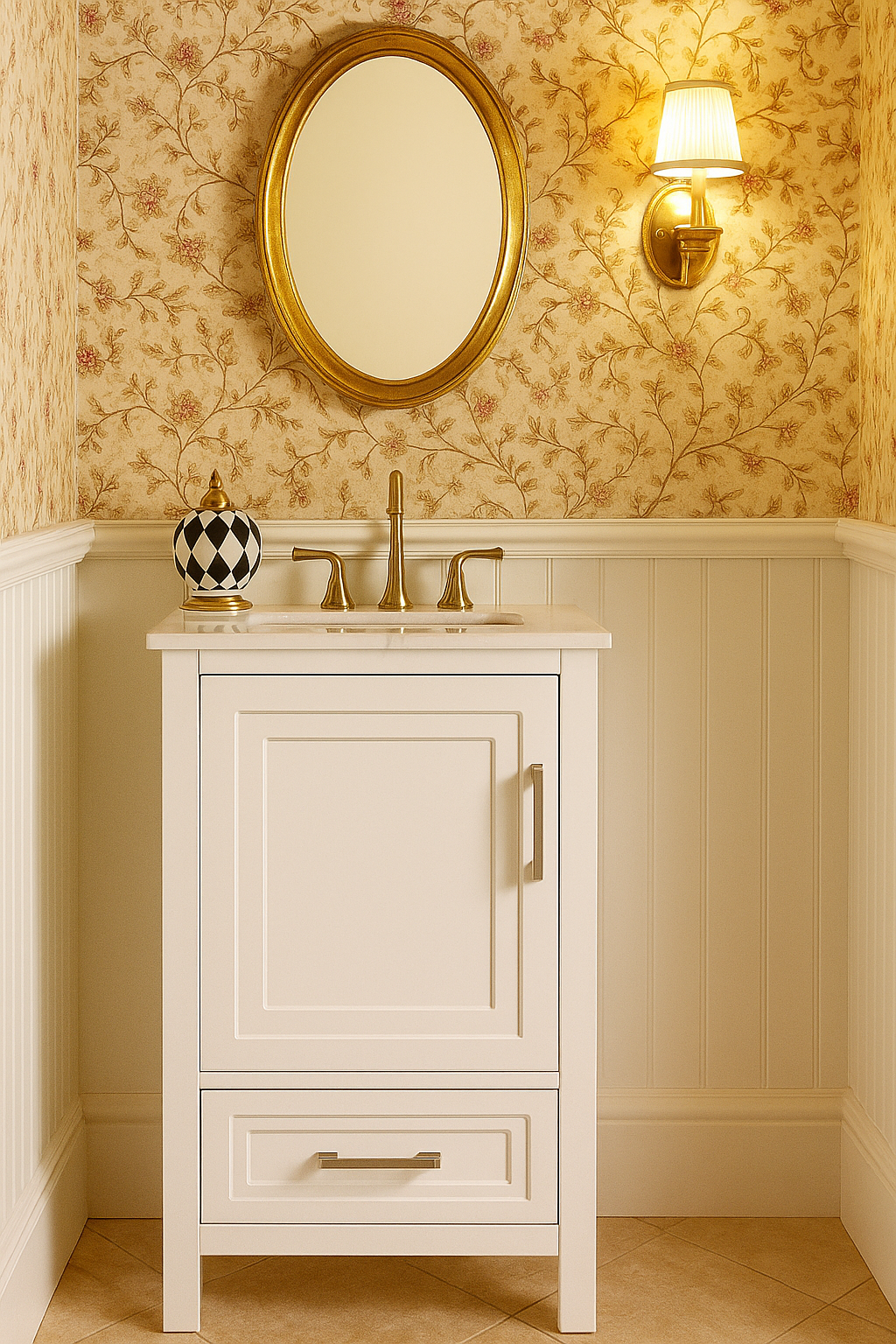 Waverley Hill  18 in. Undermount Single Sink Freestanding Light Gray/ Pale White Bath Vanity with White Refined Carrara Artificial Marble Surface