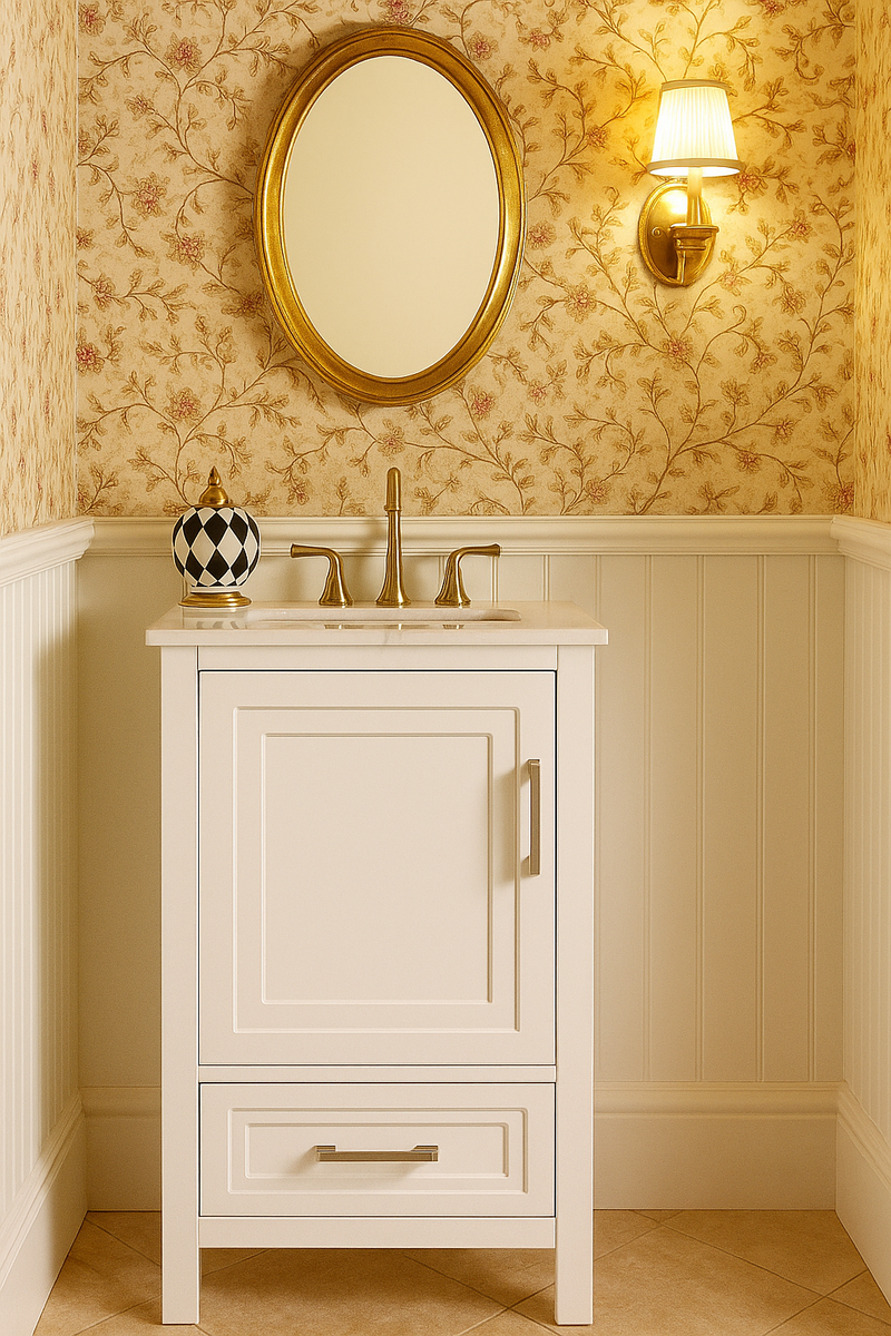 Waverley Hill  18 in. Undermount Single Sink Freestanding Light Gray/ Pale White Bath Vanity with White Refined Carrara Artificial Marble Surface