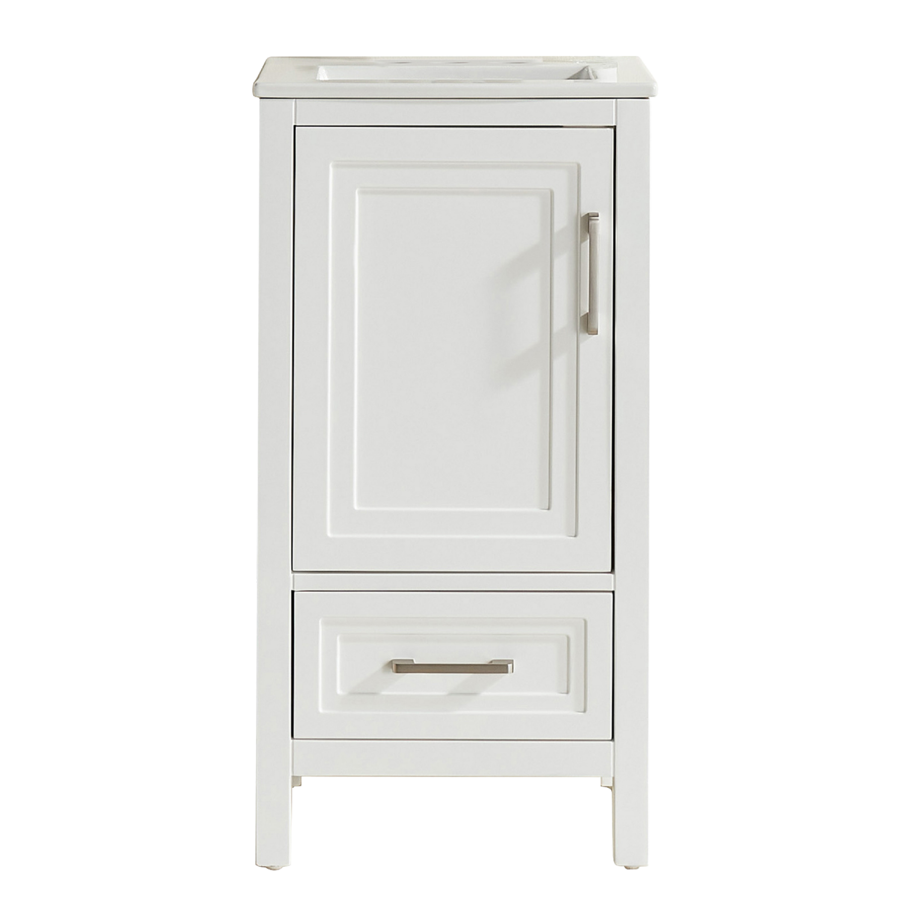 Waverley Hill  18 in. Undermount Single Sink Freestanding Light Gray/ Pale White Bath Vanity with White Refined Carrara Artificial Marble Surface
