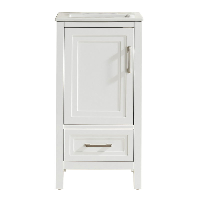 Waverley Hill  18 in. Undermount Single Sink Freestanding Light Gray/ Pale White Bath Vanity with White Refined Carrara Artificial Marble Surface