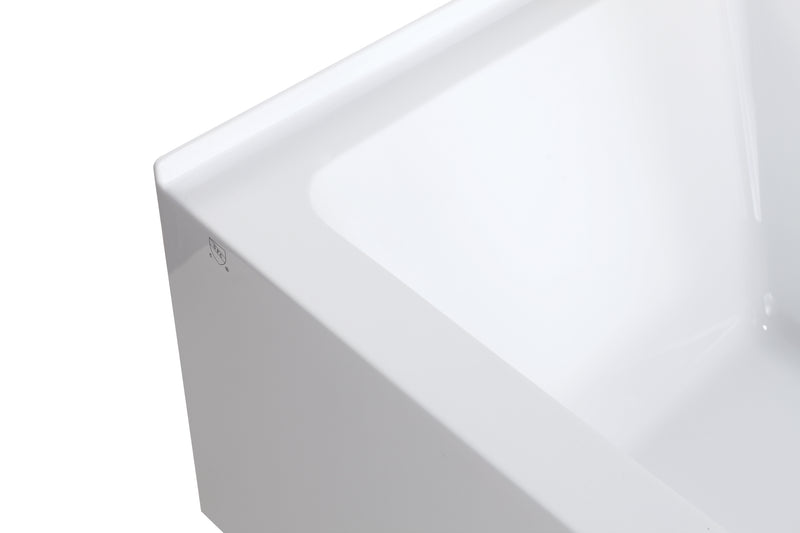 Opal 60 in. x 32 in.  Alcove Acrylic Rectangular Apron Front Soaking Bathtub with Left/Right Drain Hole