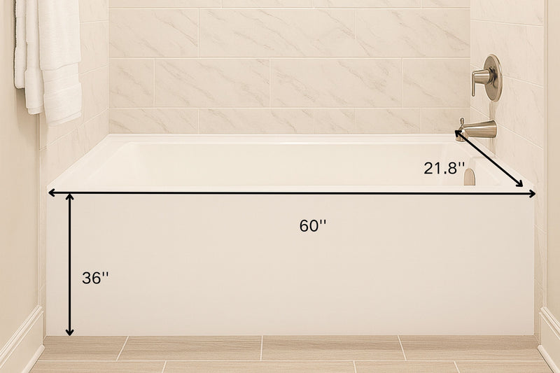 Luxe 60 in. x 36 in. Acrylic Rectangular Apron Front Soaking Bathtub with Left/Right Drain in White