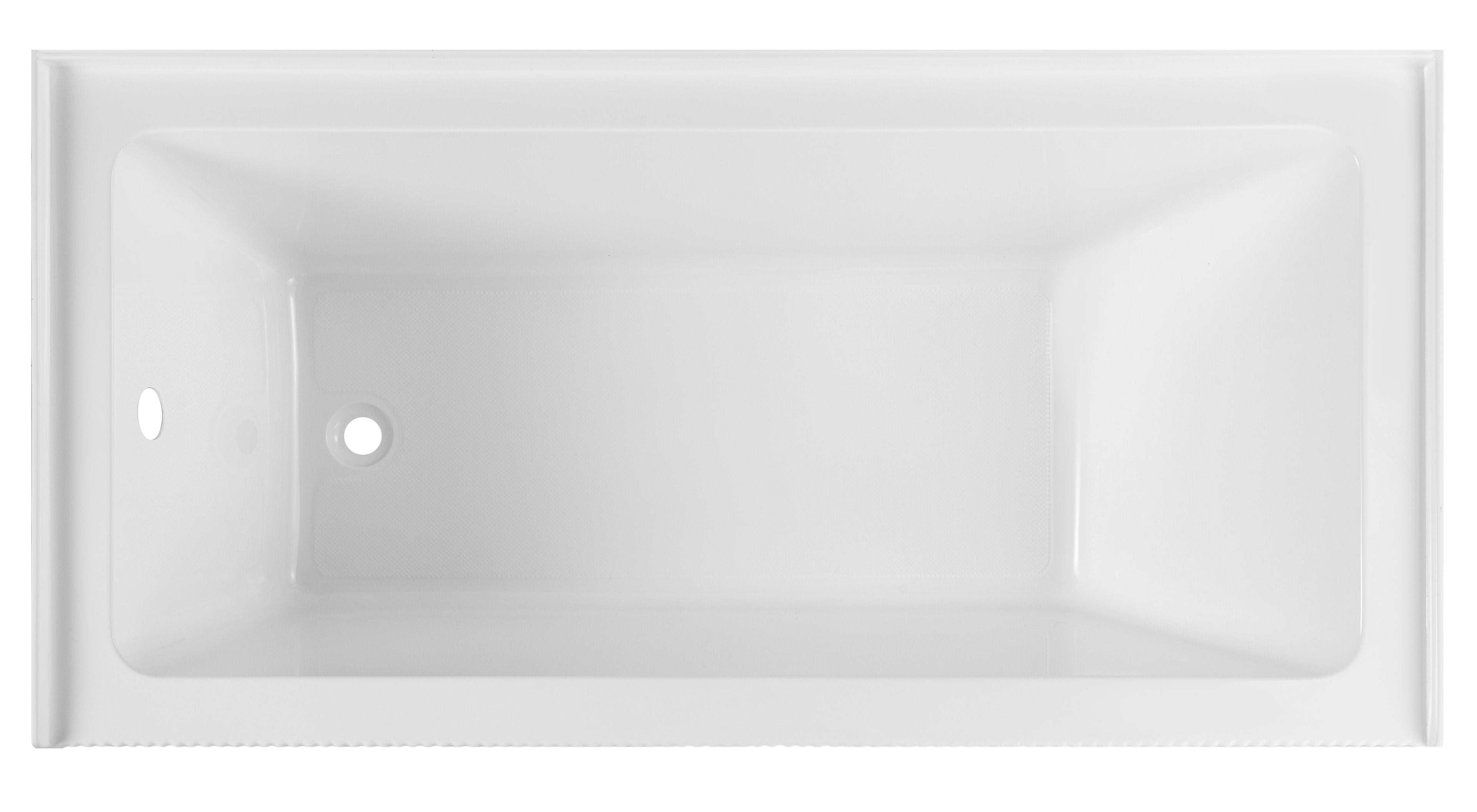 Bliss 60 in. x 32 in. Alcove Acrylic Rectangular Apron Front Soaking Bathtub with Left/Right Drain Hole