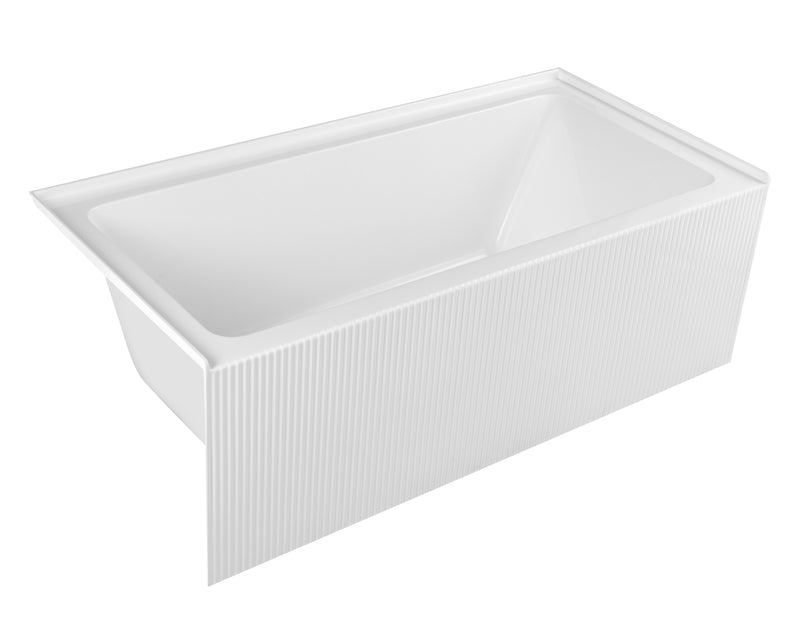 Bliss 60 in. x 32 in. Alcove Acrylic Rectangular Apron Front Soaking Bathtub with Left/Right Drain Hole
