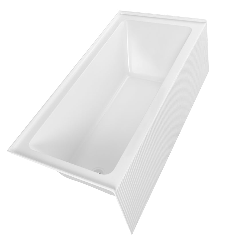 Bliss 60 in. x 32 in. Alcove Acrylic Rectangular Apron Front Soaking Bathtub with Left/Right Drain Hole