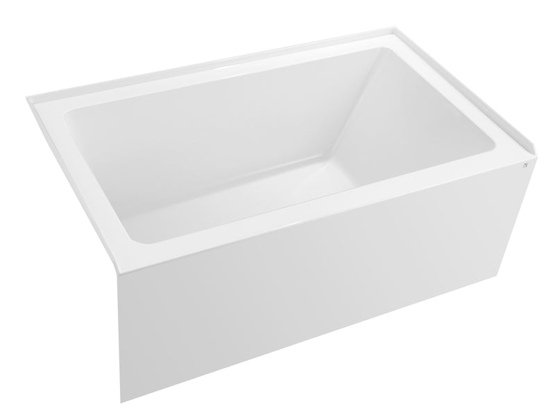 Velora 54 in. x 32 in. Alcove Acrylic Rectangular Apron Front Soaking Bathtub with Left/Right Drain