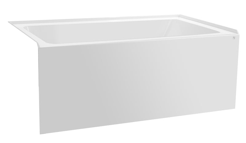 Velora 54 in. x 32 in. Alcove Acrylic Rectangular Apron Front Soaking Bathtub with Left/Right Drain