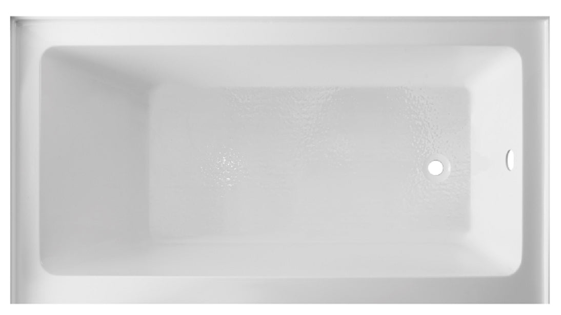 Oasis 60 in. x 32 in. Rectangular Apron Front Soaking Bathtub with Left/Right Drain in White, Anti-Slippery Flatbottom