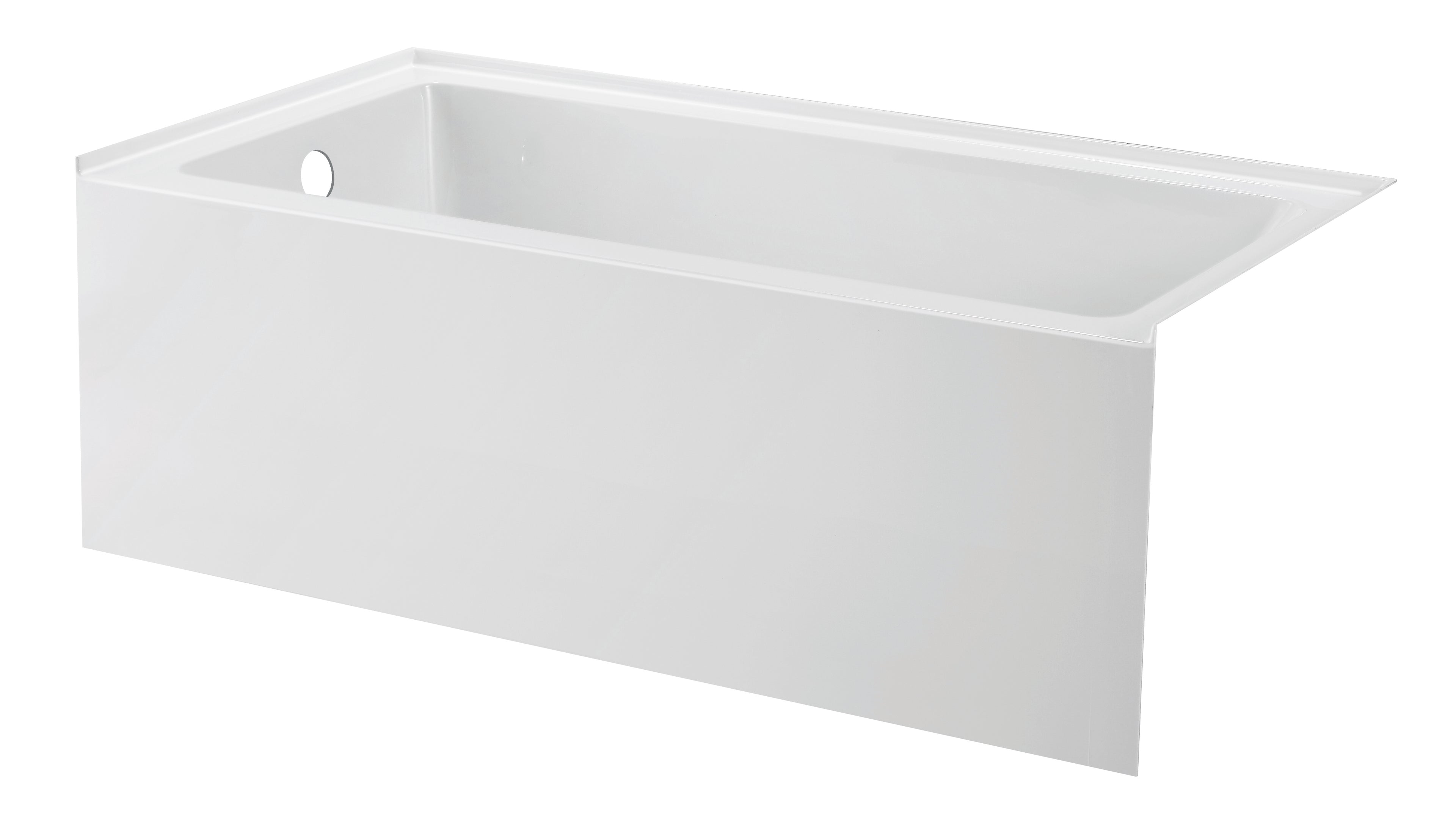 Opal 60 in. x 32 in.  Alcove Acrylic Rectangular Apron Front Soaking Bathtub with Left/Right Drain Hole