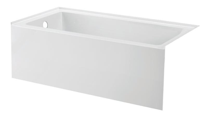 Opal 60 in. x 32 in.  Alcove Acrylic Rectangular Apron Front Soaking Bathtub with Left/Right Drain Hole
