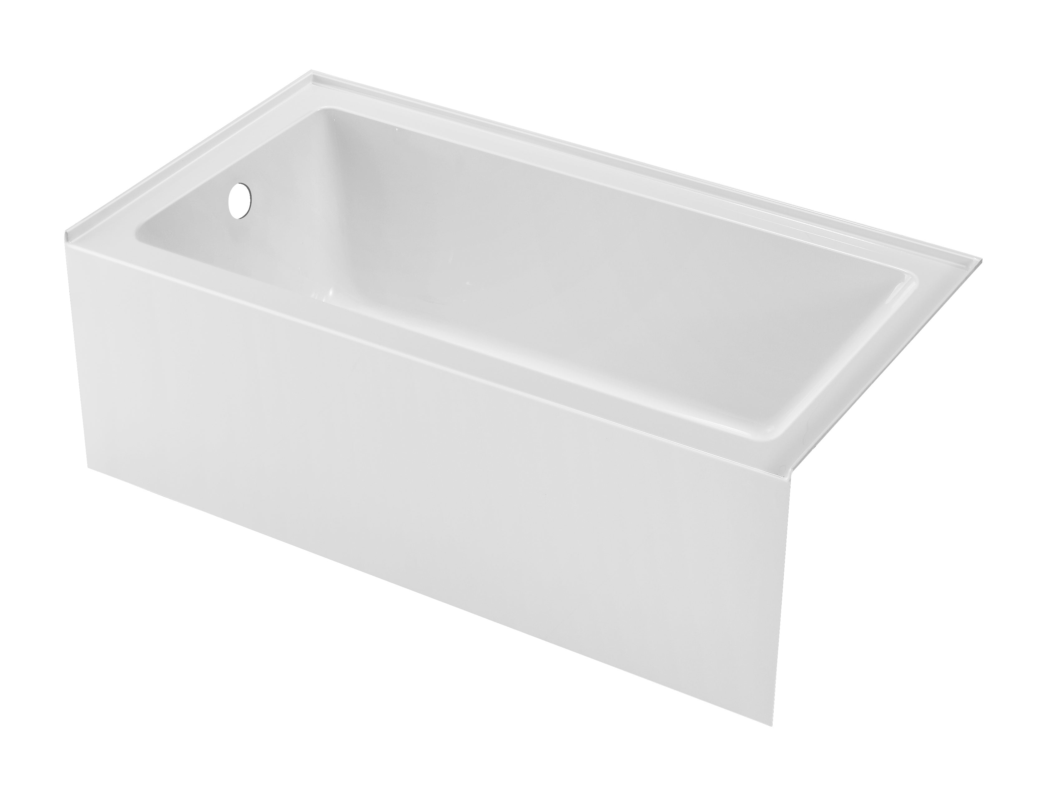 Opal 60 in. x 32 in.  Alcove Acrylic Rectangular Apron Front Soaking Bathtub with Left/Right Drain Hole
