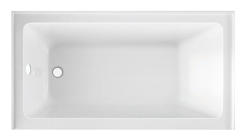Opal 60 in. x 32 in.  Alcove Acrylic Rectangular Apron Front Soaking Bathtub with Left/Right Drain Hole
