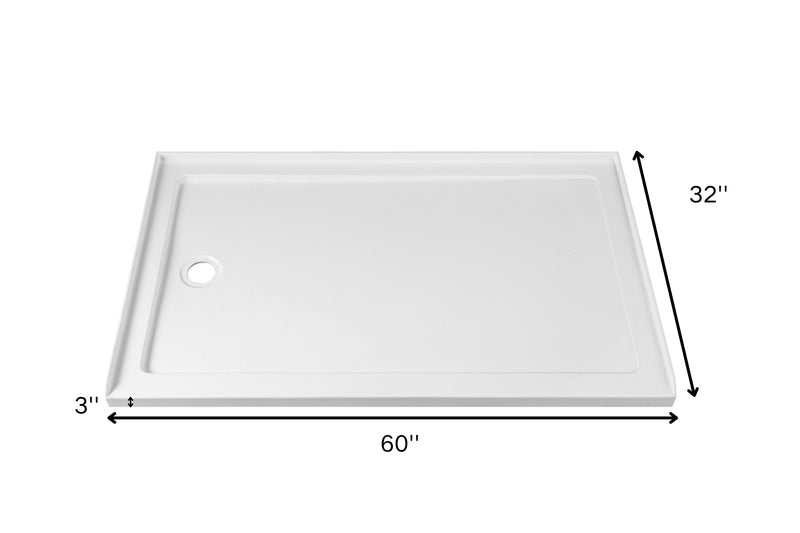 48/60 in. L x 32/36in. W Single Threshold Alcove Shower Pan Base with Left/Right/Center Drain, Anti Slippery