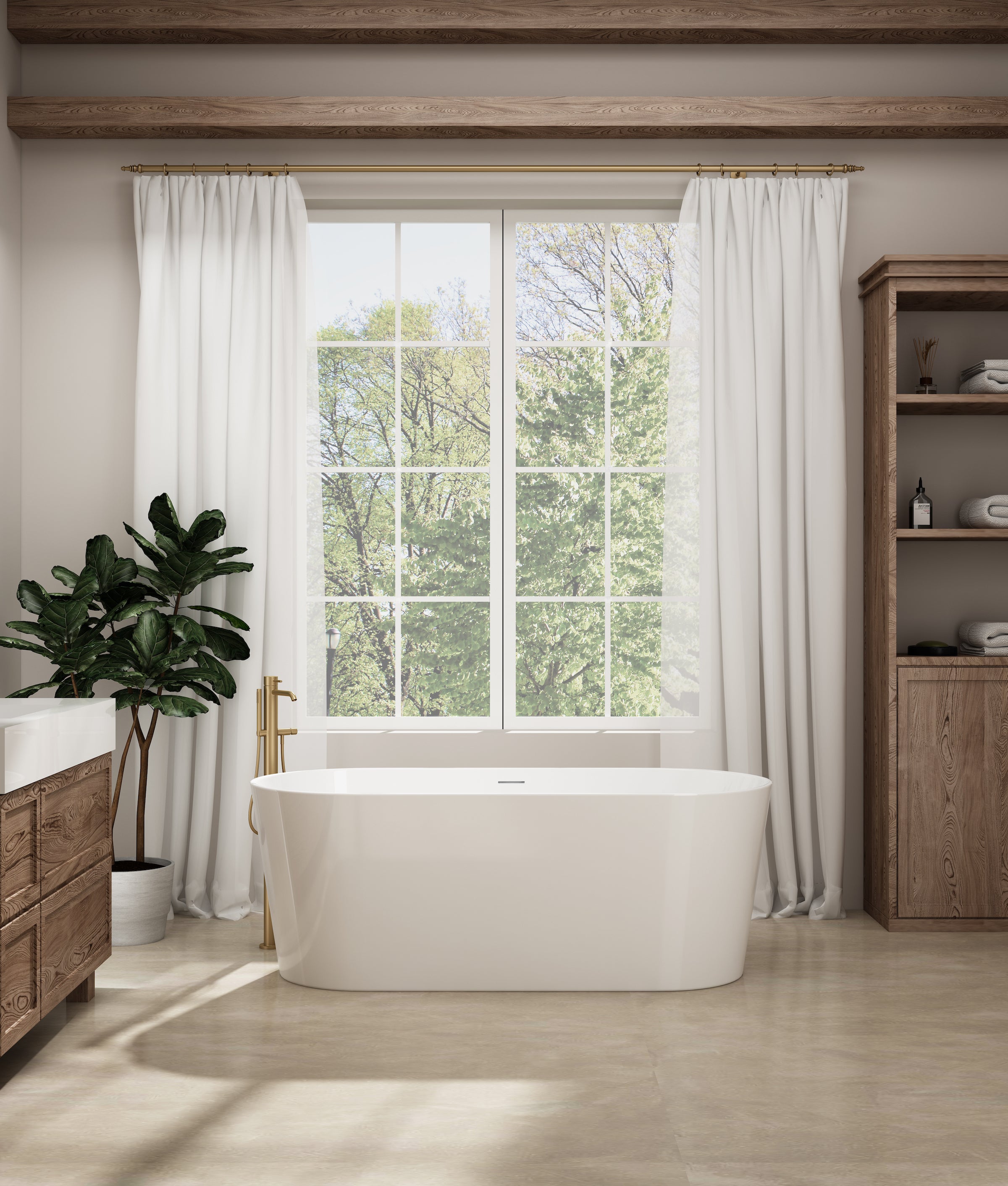 Sigma 67 in. 31.5 in. Acrylic Flatbottom Freestanding Soaking Bathtub with Center Drain in Chromed