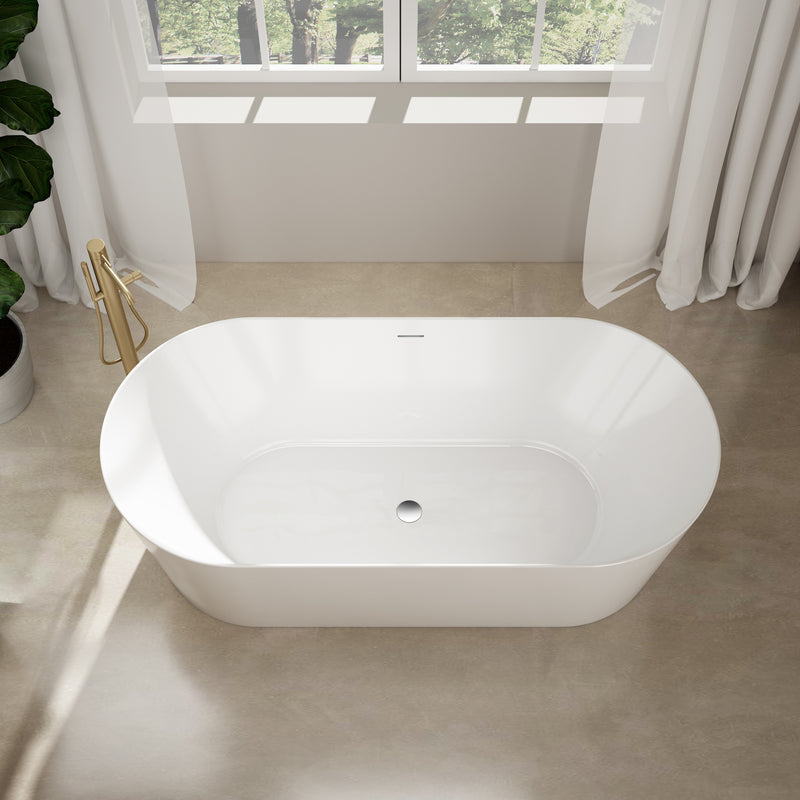 Sigma 67" x 32" Freestanding Soaking Acrylic Bathtub