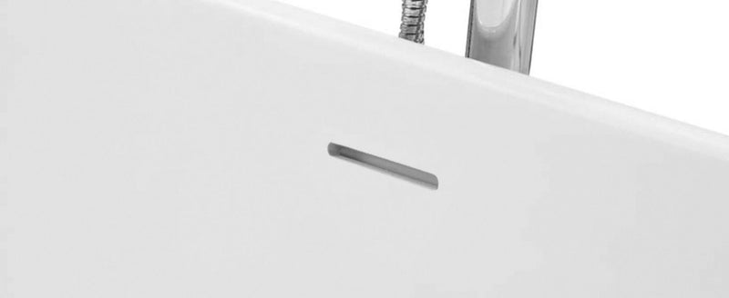 Alpha 67.7 in. 32.2 in. Fluted Pattern Acrylic Flatbottom Freestanding Soaking Bathtub with Center Drain in Chromed