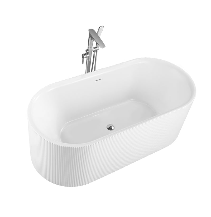 Alpha 67" x 32" Freestanding Soaking Acrylic Bathtub