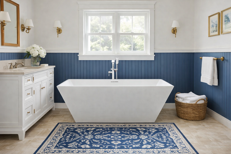 Winton 67 in. 31.5 in. Rectangular Acrylic Flatbottom Freestanding Soaking Bathtub with Center Drain in Chromed