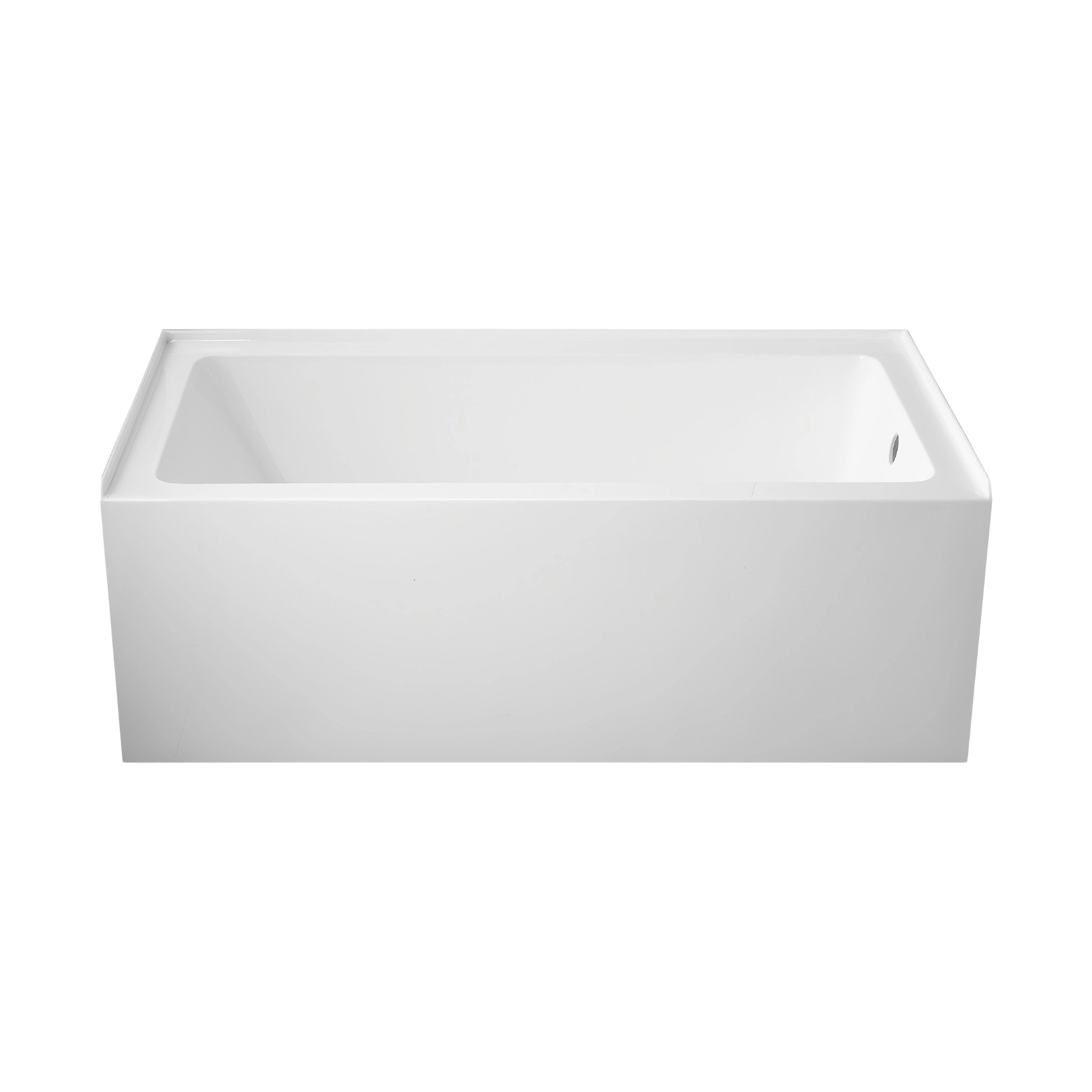 Aqua 60 in.  x 30 in. Acrylic Alcove Rectangular Deep Soaking Apron Front Soaking Bathtub with Left/Right Drain