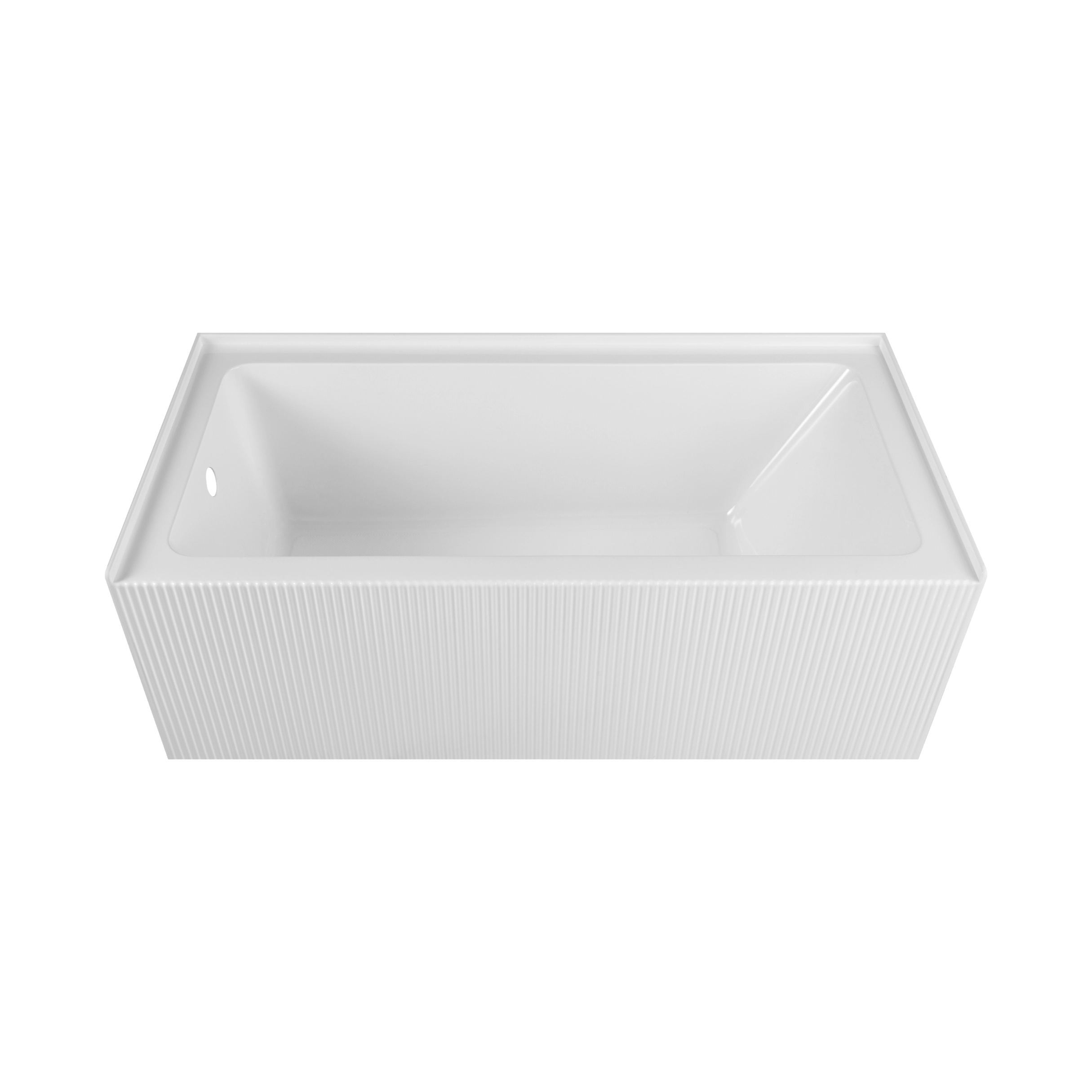 Bliss 60 in. x 32 in. Alcove Acrylic Rectangular Apron Front Soaking Bathtub with Left/Right Drain Hole