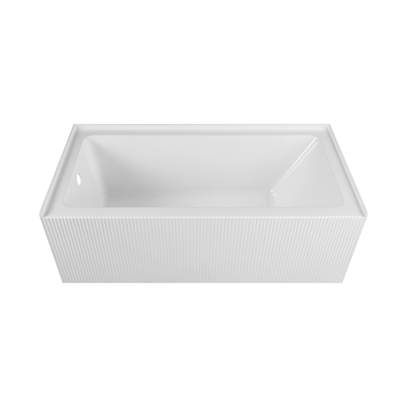 Bliss 60 in. x 32 in. Alcove Acrylic Rectangular Apron Front Soaking Bathtub with Left/Right Drain Hole