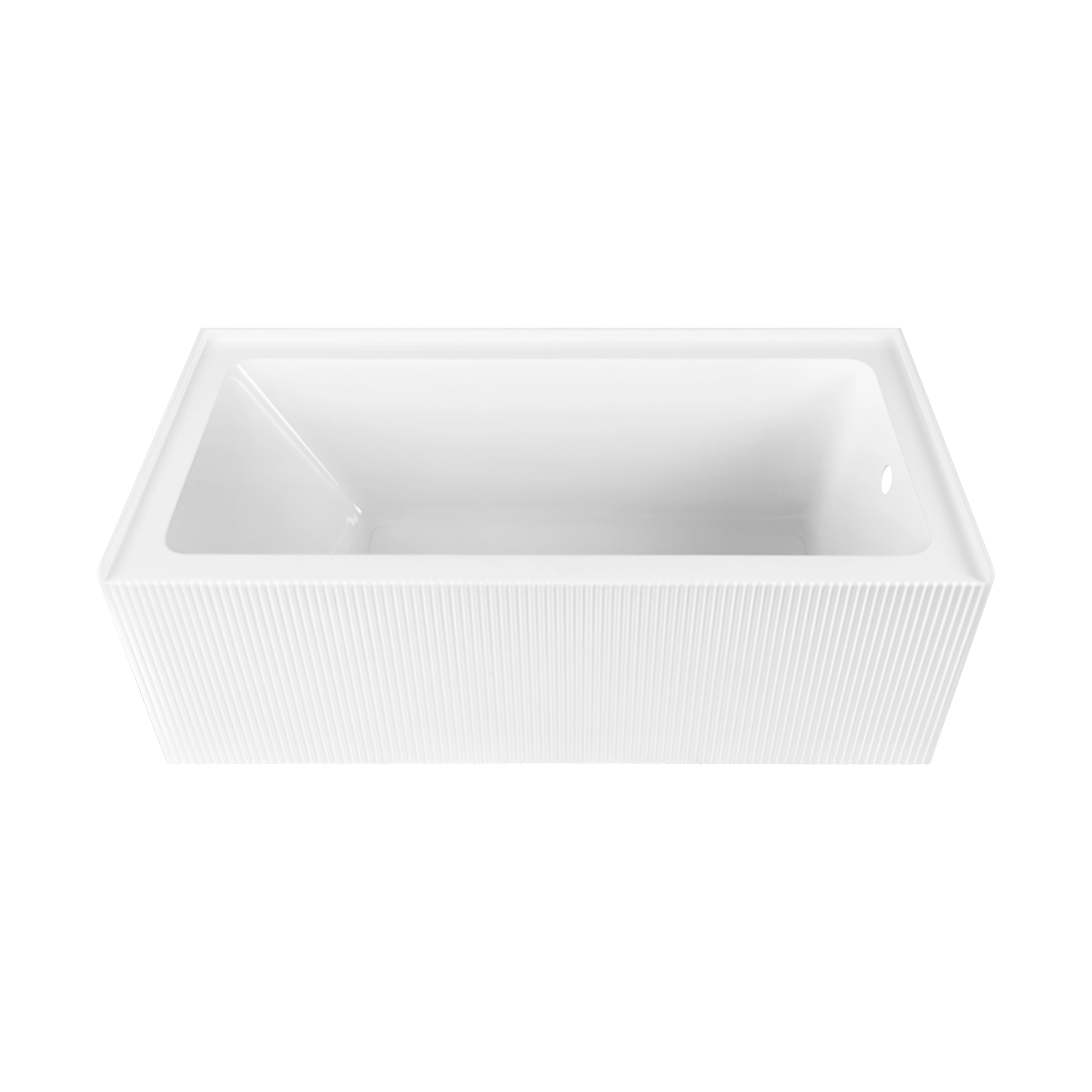 Bliss 60 in. x 32 in. Alcove Acrylic Rectangular Apron Front Soaking Bathtub with Left/Right Drain Hole