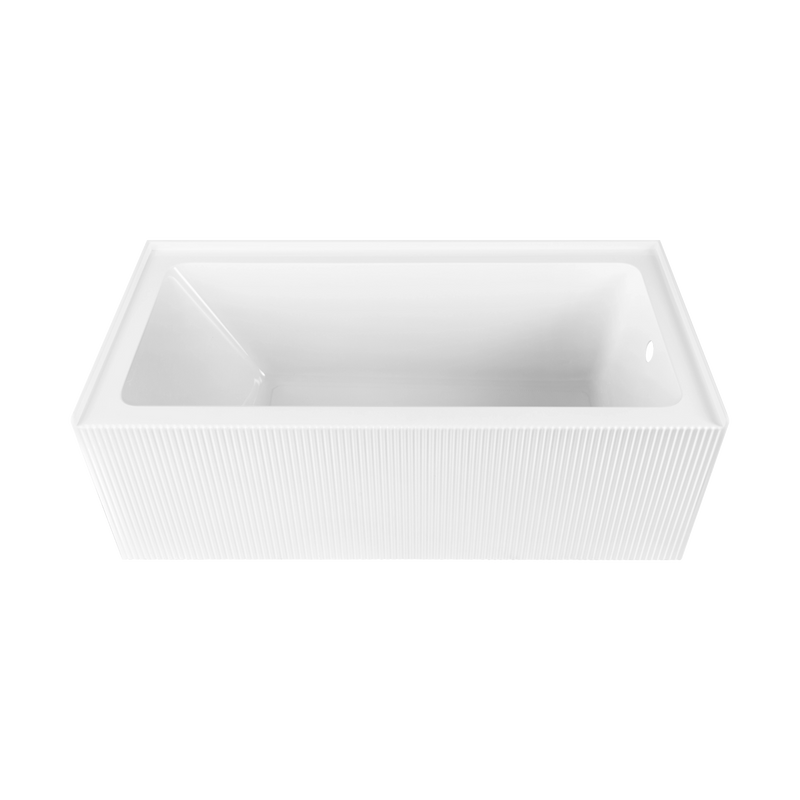 Bliss 60 in. x 32 in. Alcove Acrylic Rectangular Apron Front Soaking Bathtub with Left/Right Drain Hole