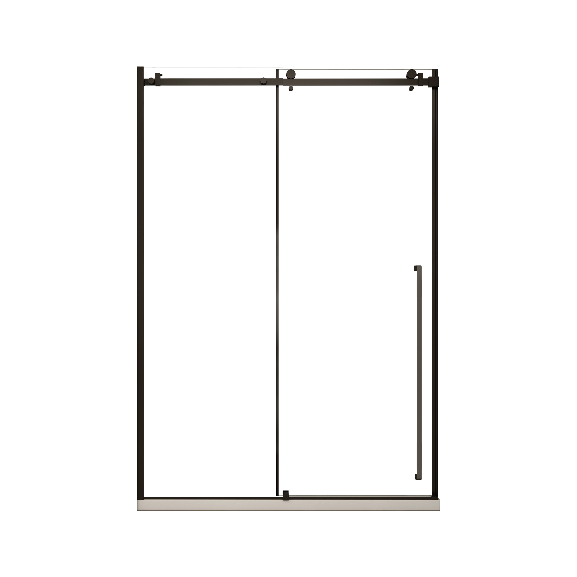 Elo 60 in. W x 78 in. H Frameless Sliding Shower Door in Stainless Steel in 5/16 in. (8 mm) Clear Glass