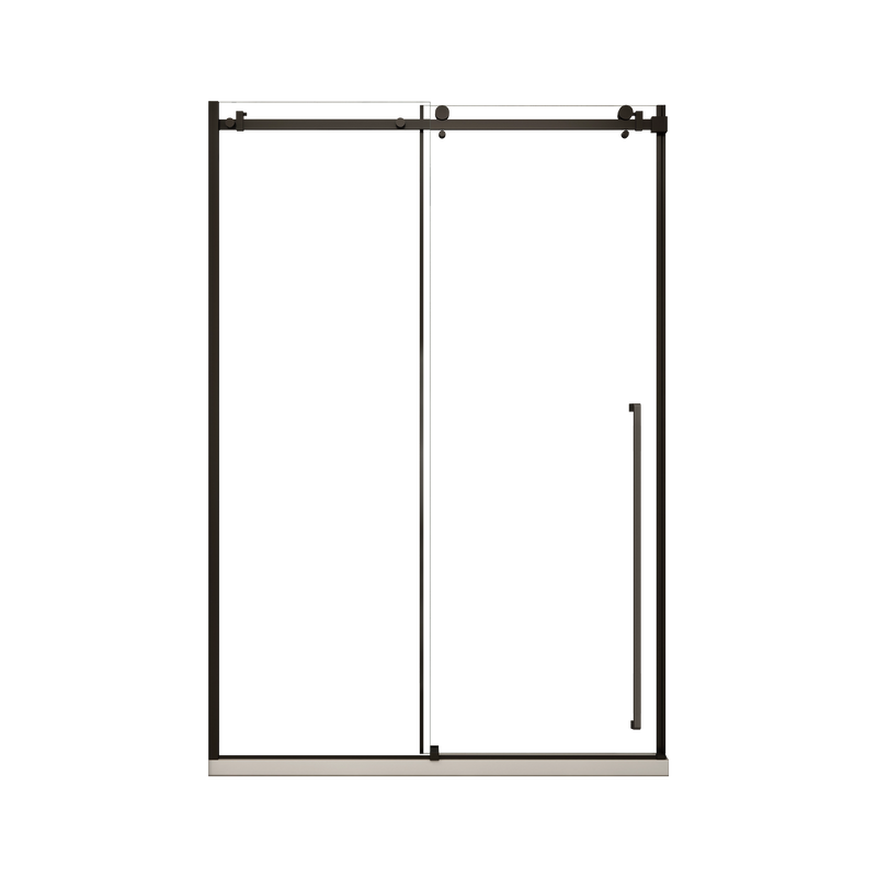 Elo 60 in. W x 78 in. H Frameless Sliding Shower Door in Stainless Steel in 5/16 in. (8 mm) Clear Glass