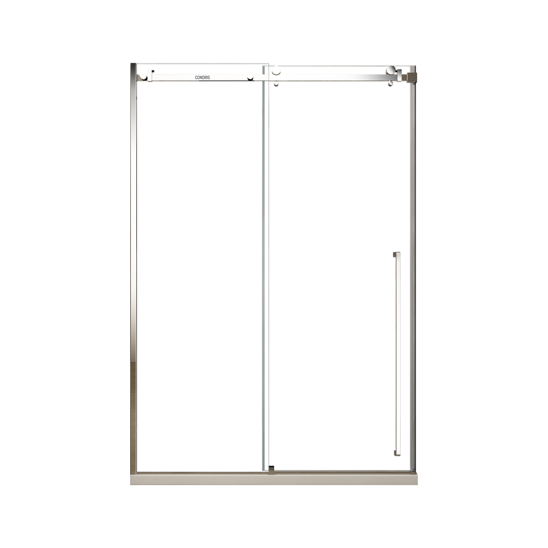 Elo 60 in. W x 78 in. H Frameless Sliding Shower Door in Stainless Steel in 5/16 in. (8 mm) Clear Glass