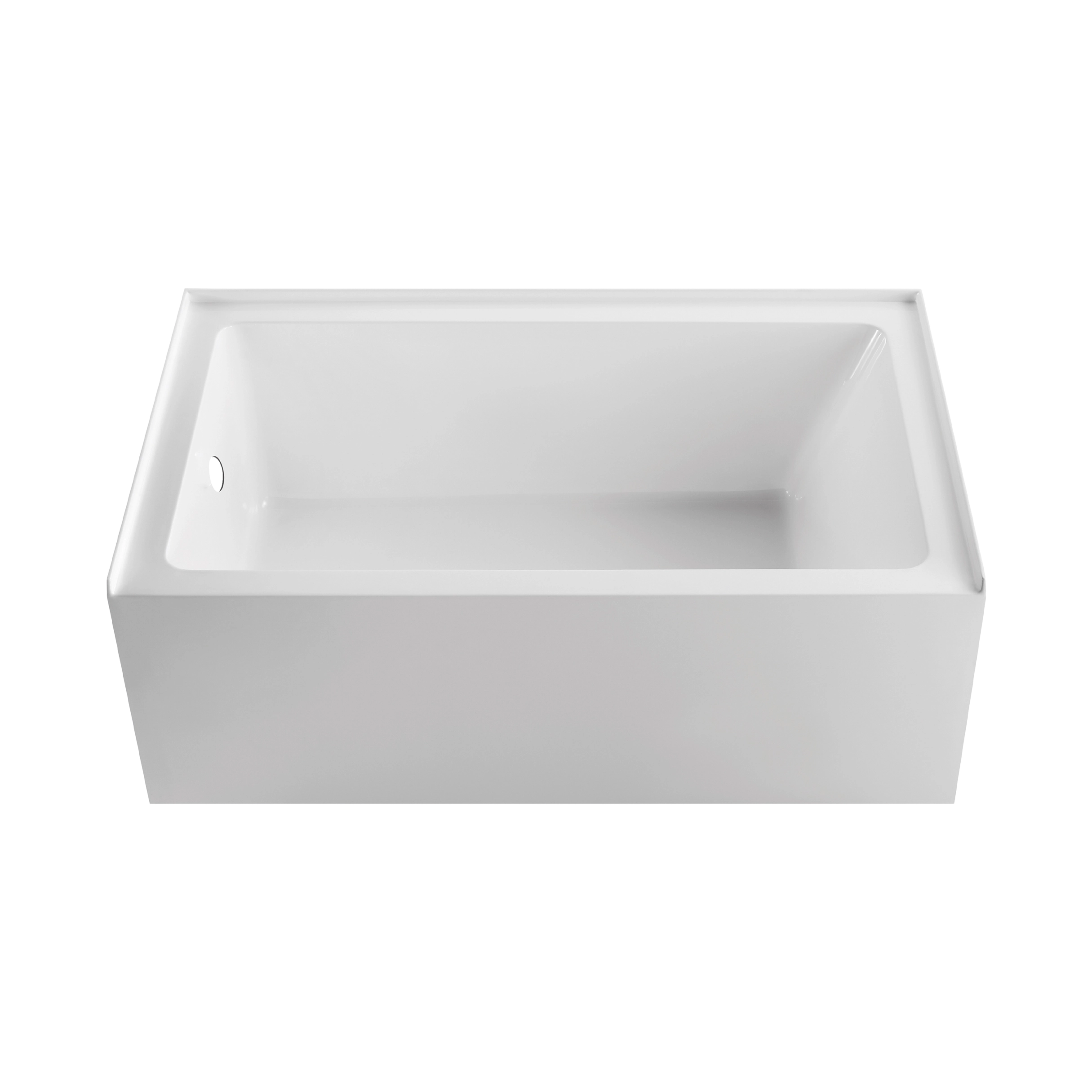 Luxe 60 in. x 36 in. Acrylic Rectangular Apron Front Soaking Bathtub with Left/Right Drain in White