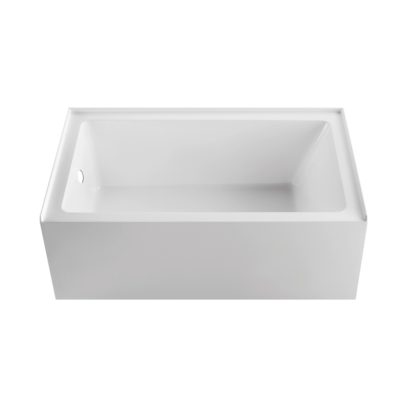 Luxe 60 in. x 36 in. Acrylic Rectangular Apron Front Soaking Bathtub with Left/Right Drain in White