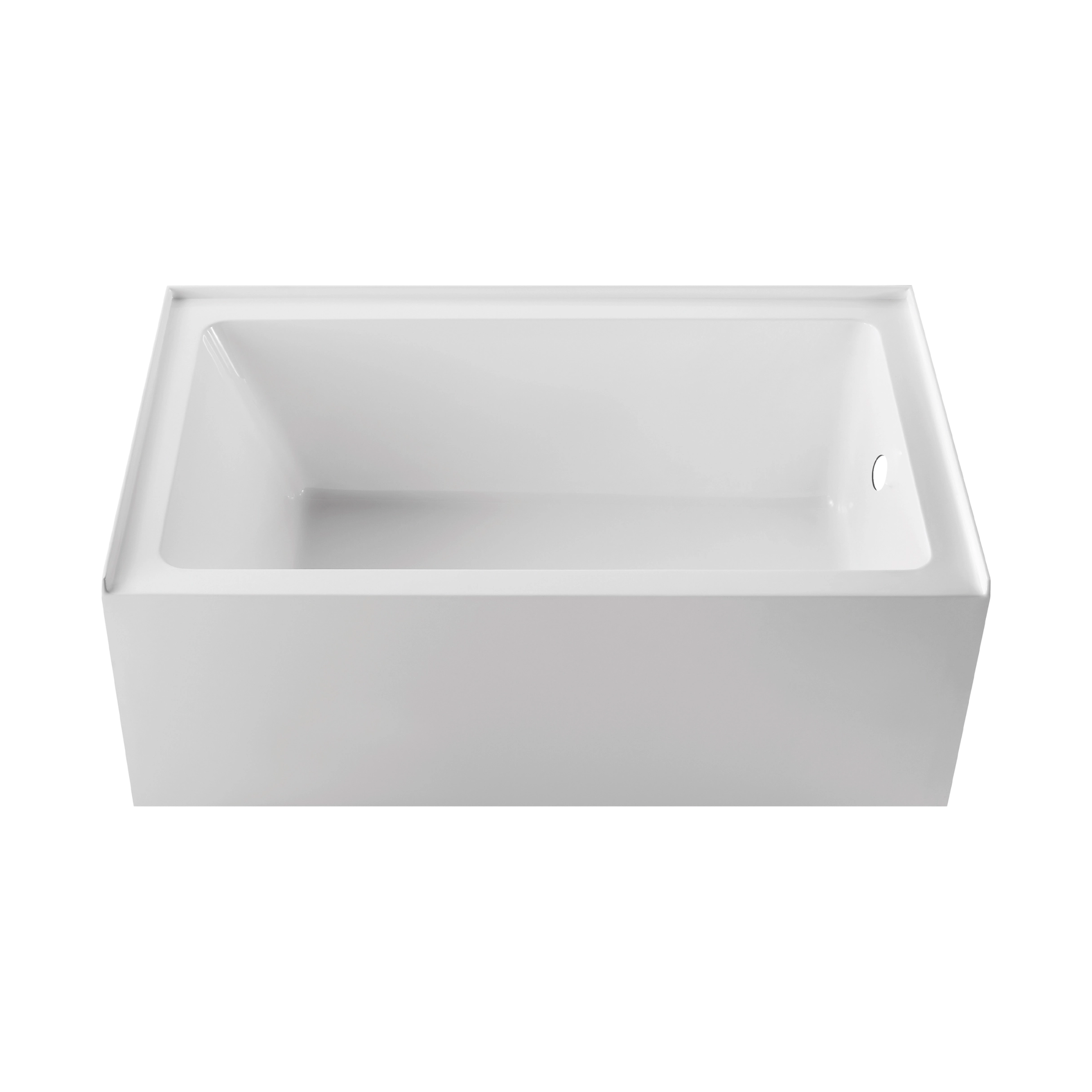 Luxe 60 in. x 36 in. Acrylic Rectangular Apron Front Soaking Bathtub with Left/Right Drain in White