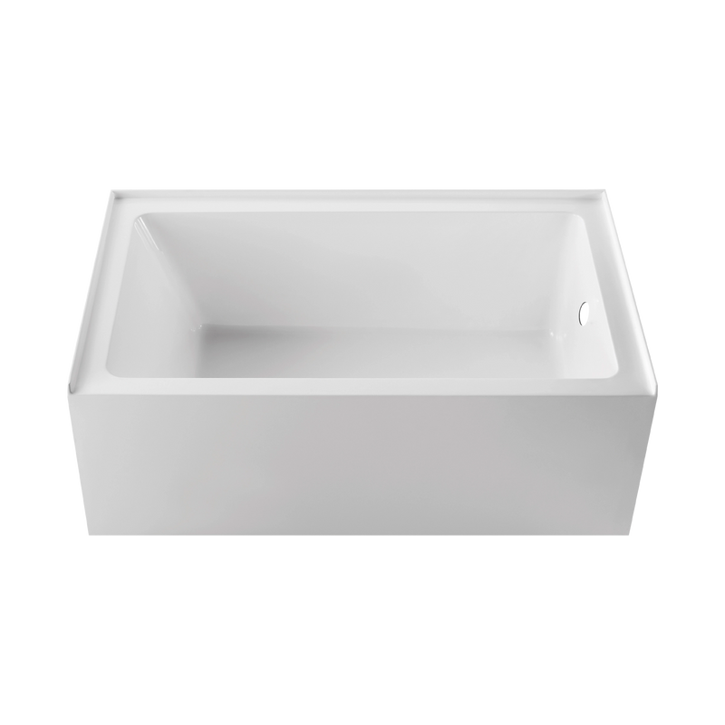 Luxe 60 in. x 36 in. Acrylic Rectangular Apron Front Soaking Bathtub with Left/Right Drain in White