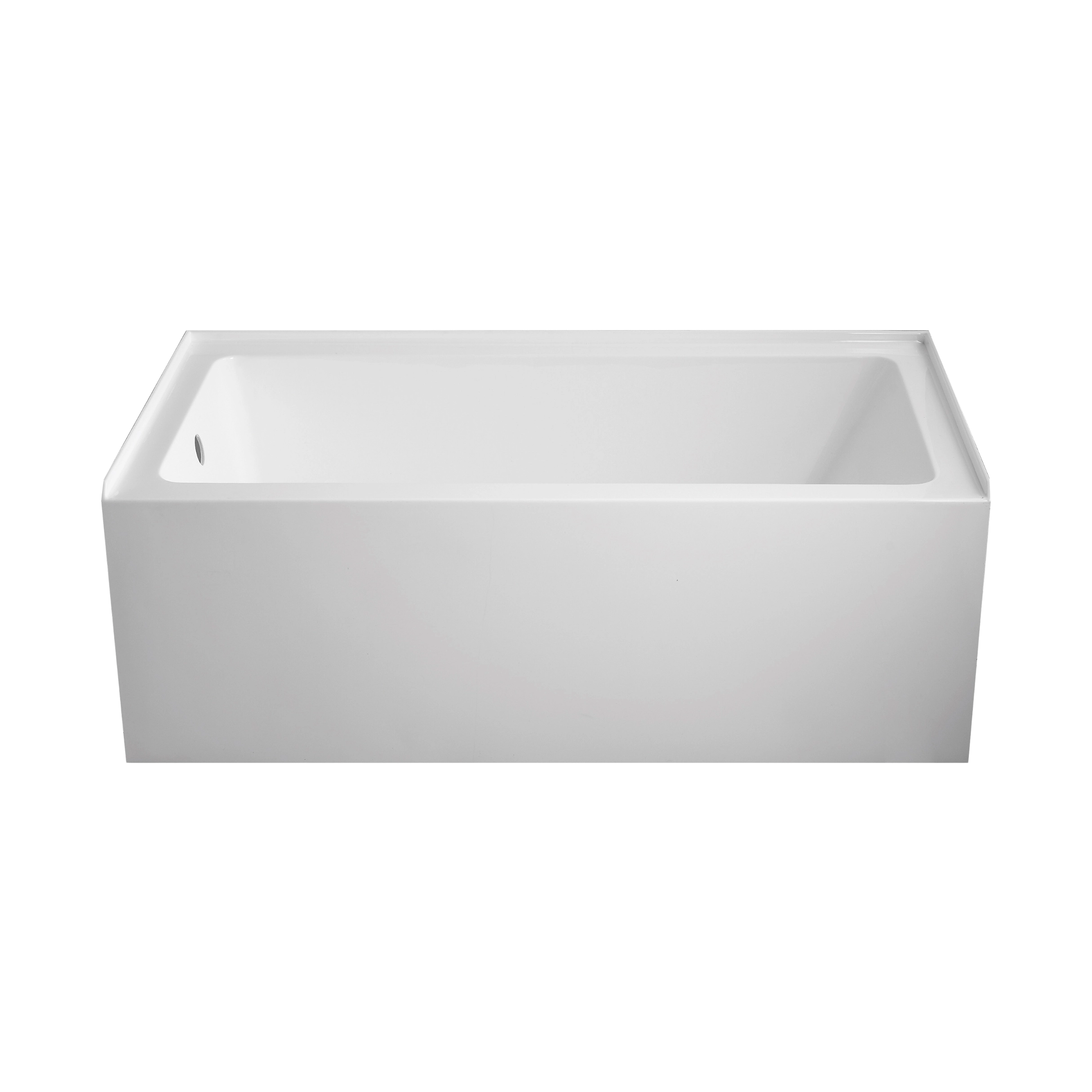 Oasis 60 in. x 32 in. Rectangular Apron Front Soaking Bathtub with Left/Right Drain in White, Anti-Slippery Flatbottom