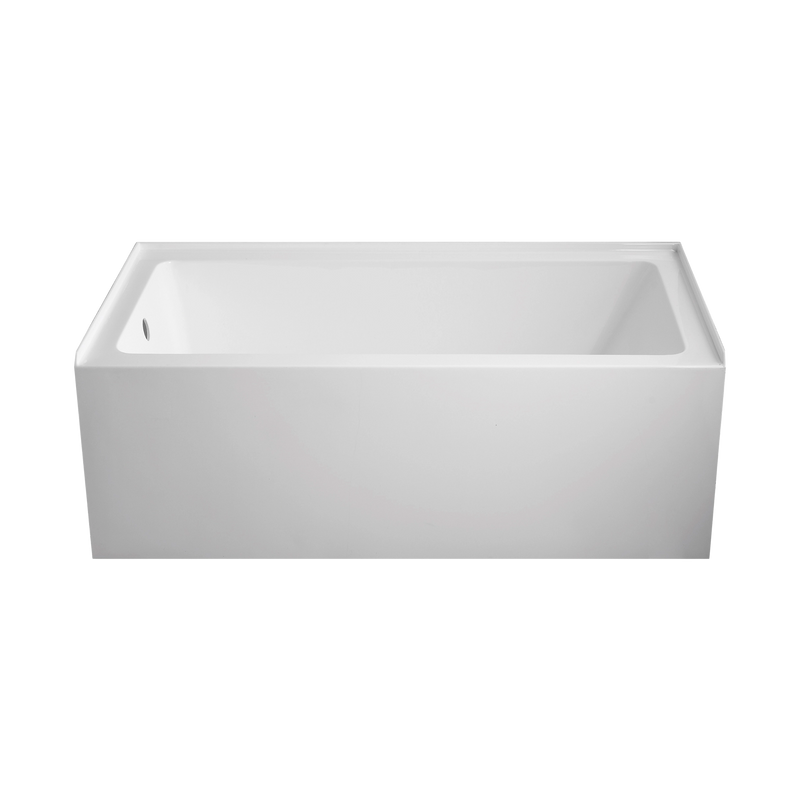Oasis 60 in. x 32 in. Rectangular Apron Front Soaking Bathtub with Left/Right Drain in White, Anti-Slippery Flatbottom