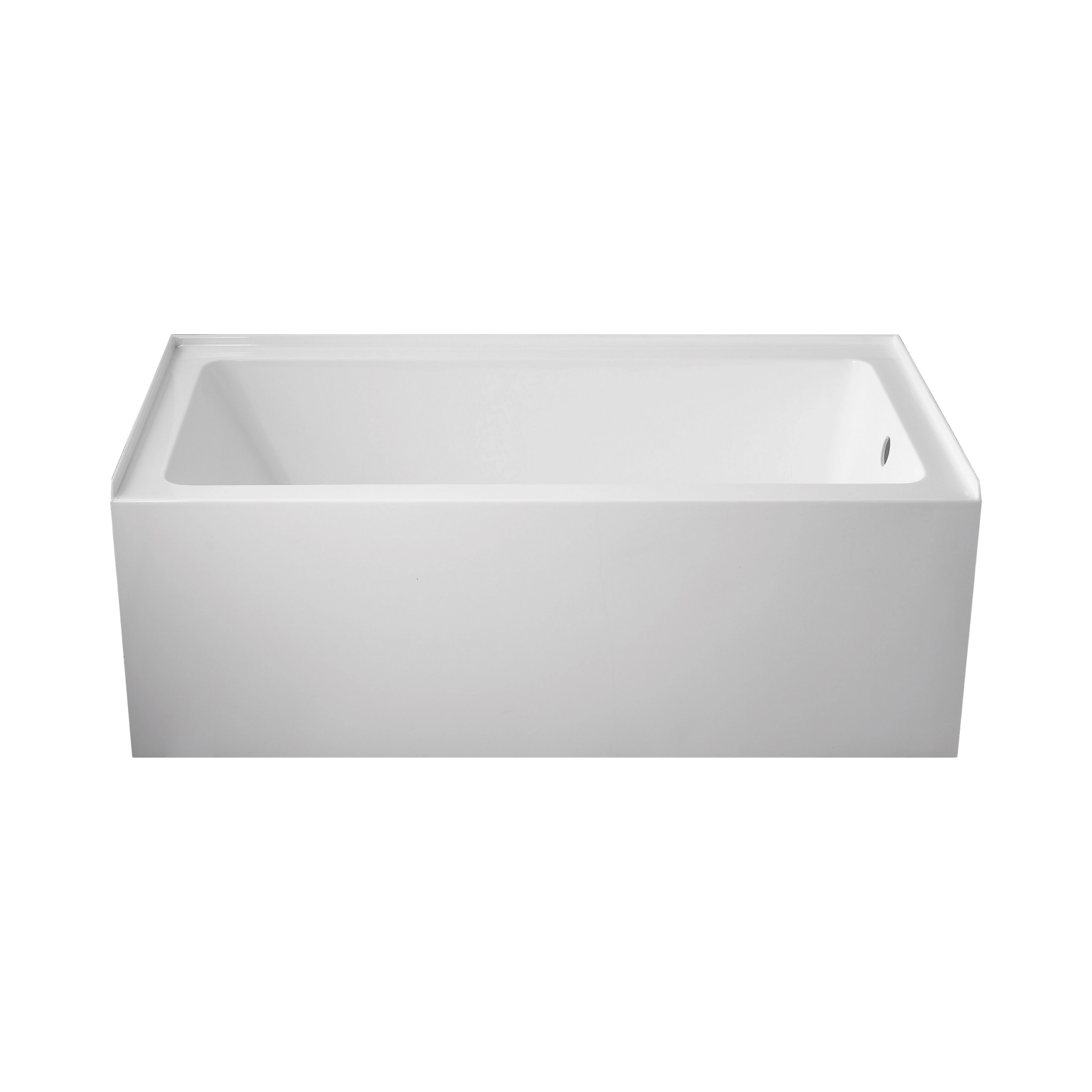 Oasis 60 in. x 32 in. Rectangular Apron Front Soaking Bathtub with Left/Right Drain in White, Anti-Slippery Flatbottom